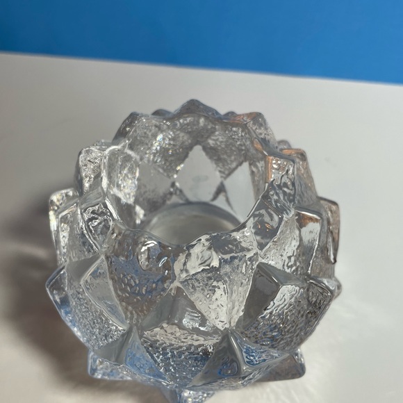 Orrefors Sweden Firefly Nimbus Crystal tealight candle holder, 3.5 inches high - Picture 6 of 10